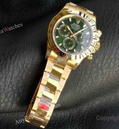VS Factory Rolex Daytona 40mm Cal.4130 Movement Yellow Gold Band Green Face Watch